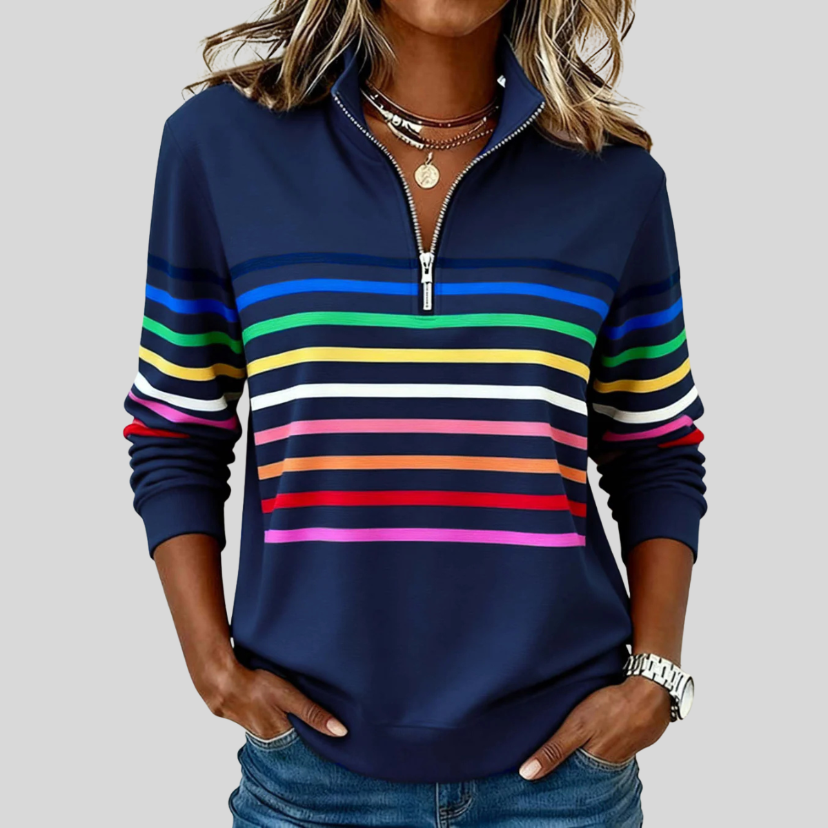 Reinou | Sudadera Deportiva con Media Cremallera