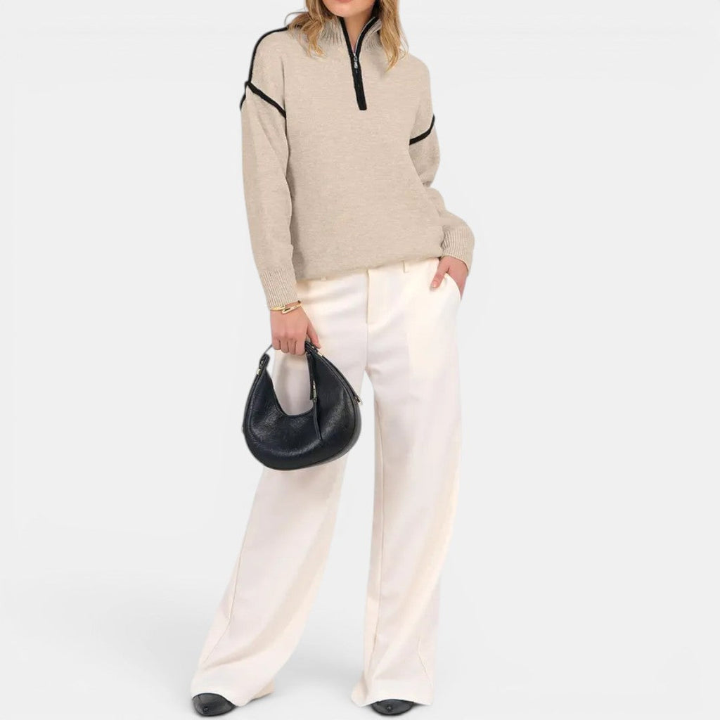 ZIBBY™ – Jersey con Cremallera Corta y Bloques de Color