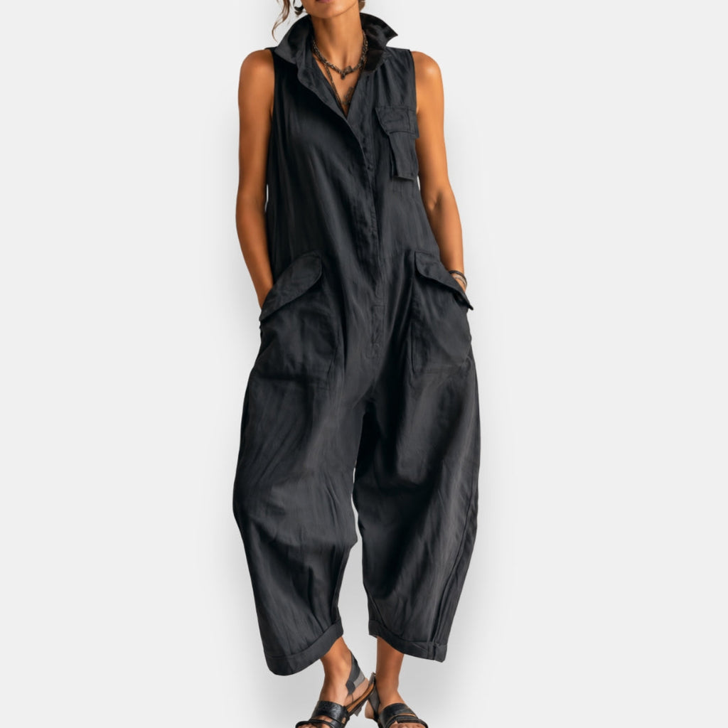 RYKER | Mono cargo sin mangas con cuello y bolsillos de solapa