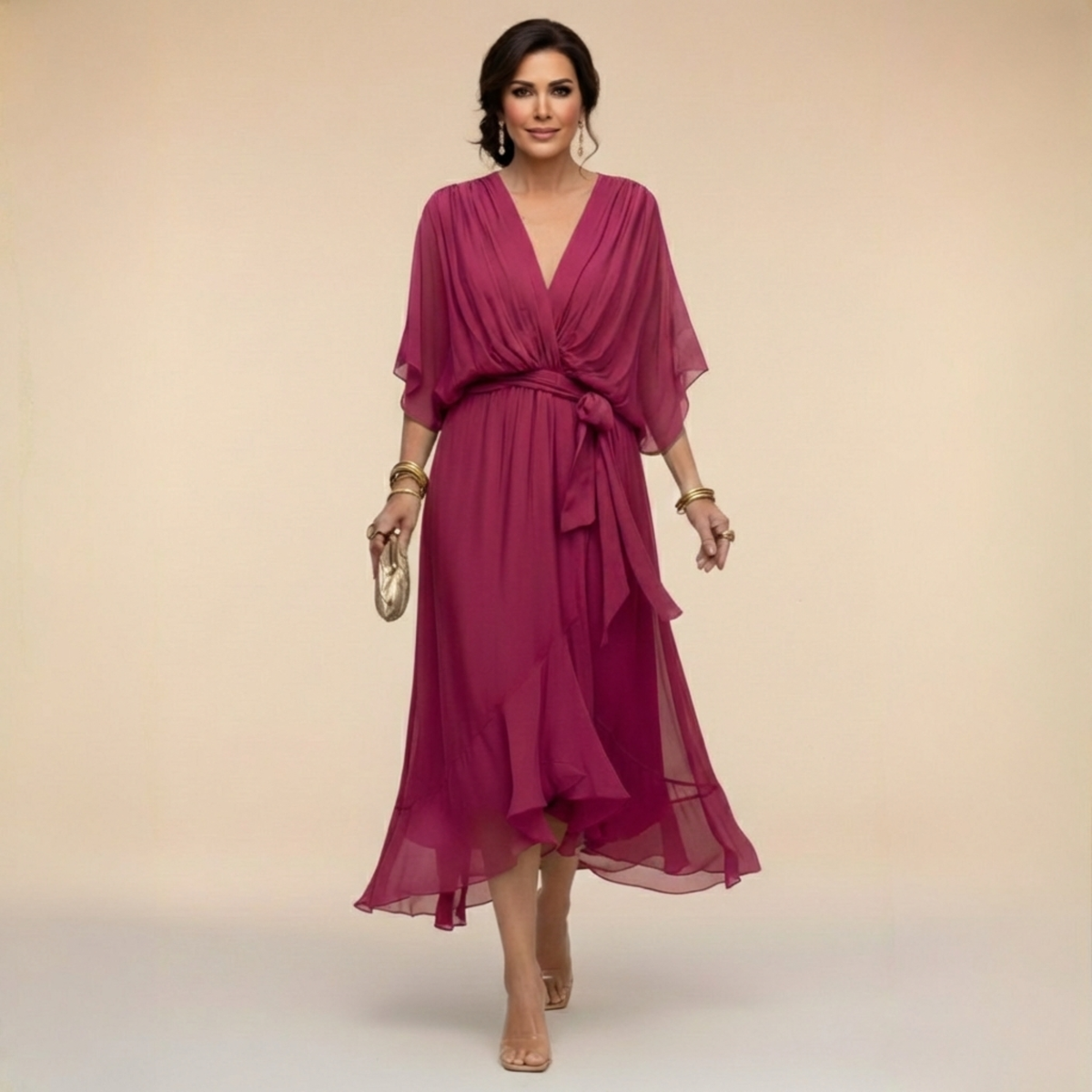 Verity | Vestido midi con escote en V