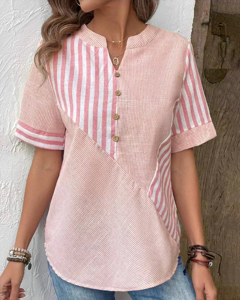 Annabel | Blusa de Manga Corta a Rayas