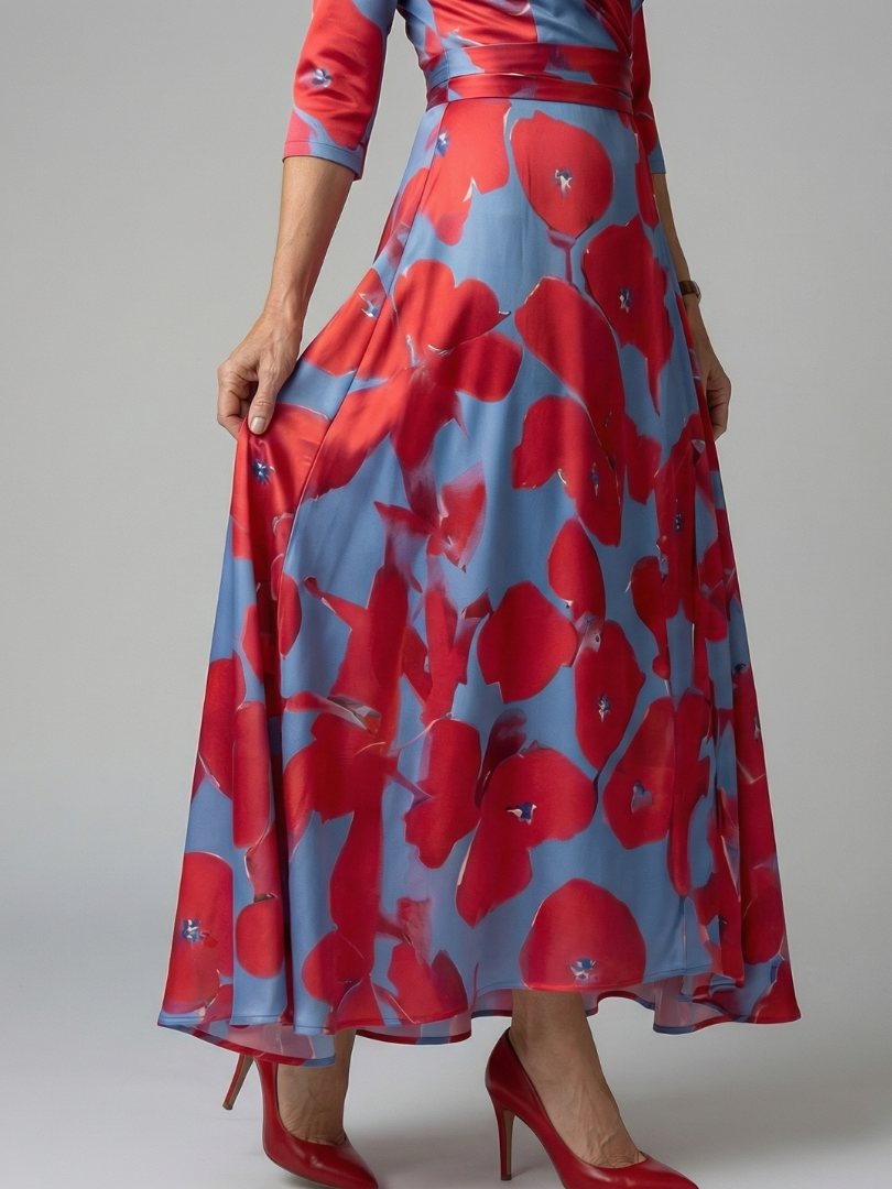 Morwenna | Vestido largo cruzado floral
