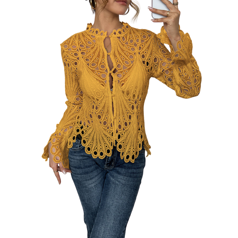 Melody – Blusa Moderna con Detalle Calado