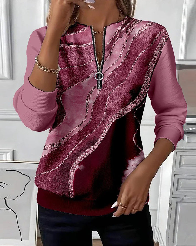 Sudadera vintage Liora con media cremallera
