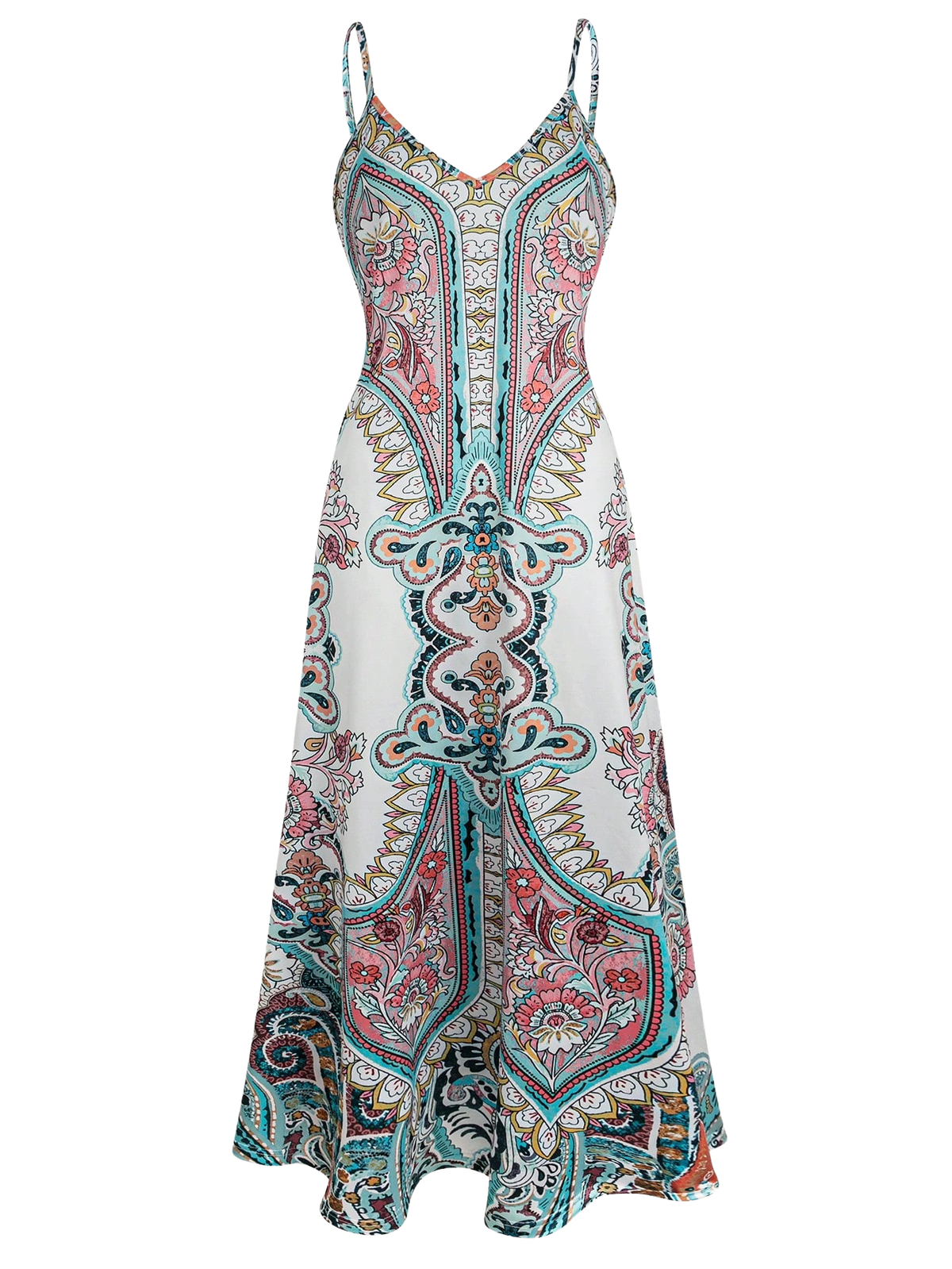 Skye – Vestido sin Mangas con Estampado Floral Boho