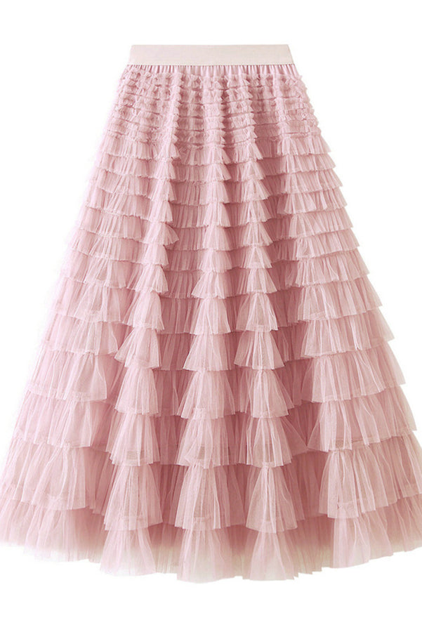 Falda larga de tul Be Your Own City Queen con volantes escalonados y cintura elástica