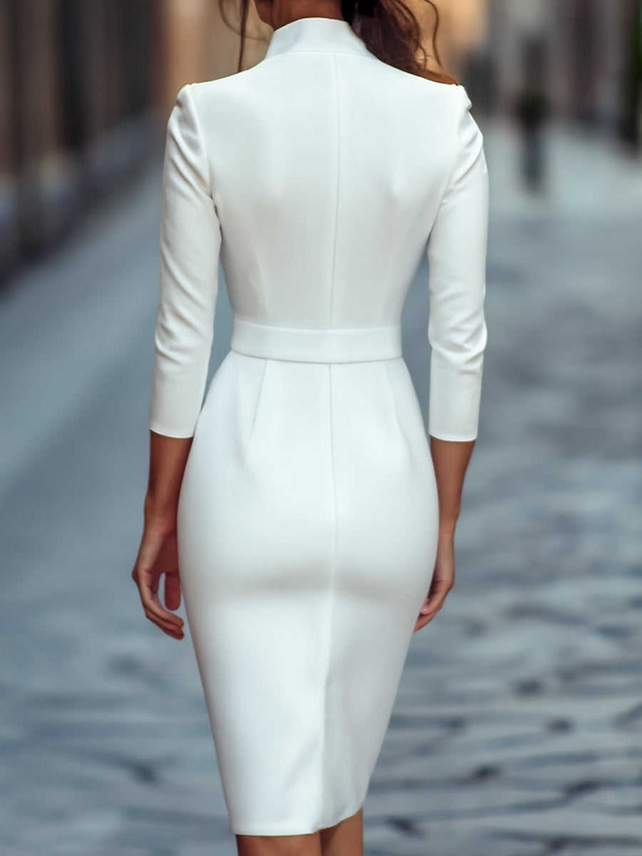 Maisie | Vestido midi cruzado con cinturón