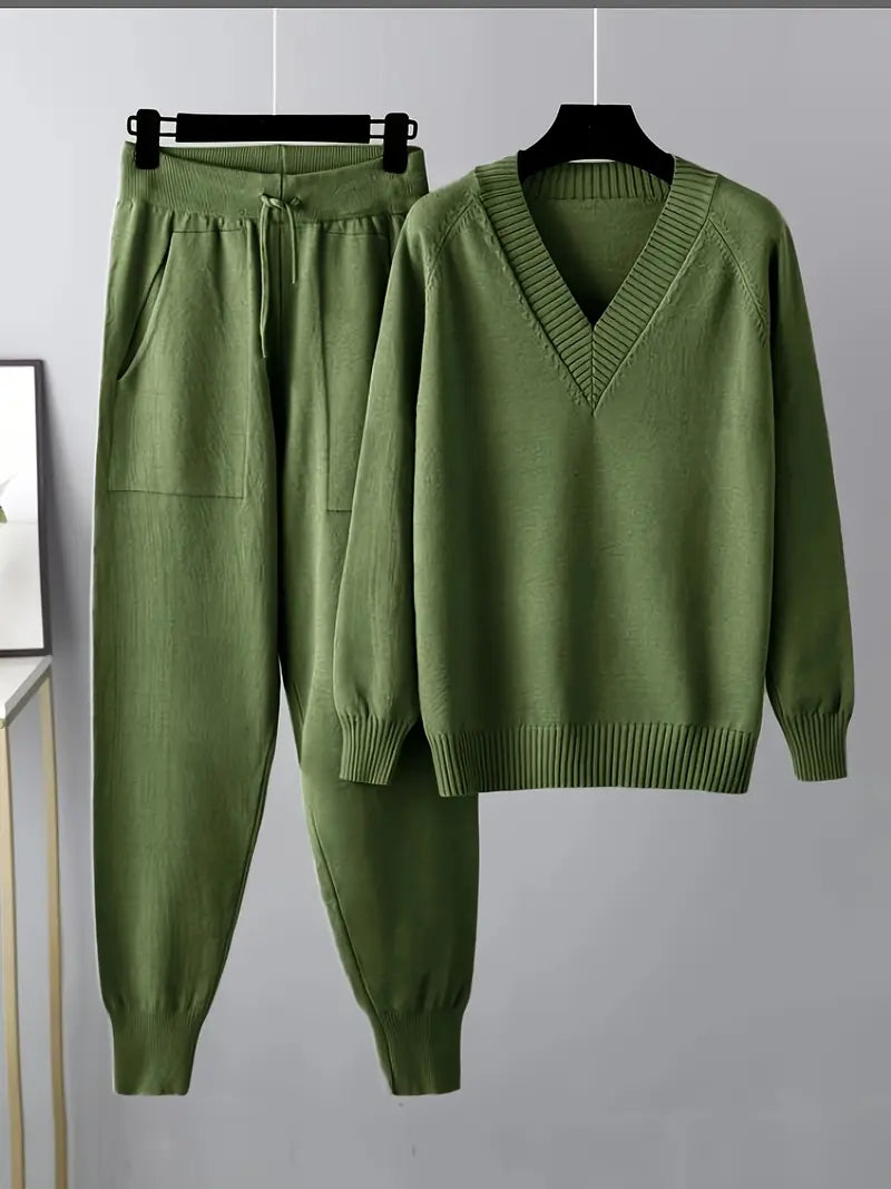 Conjunto de punto relajado para estar por casa
