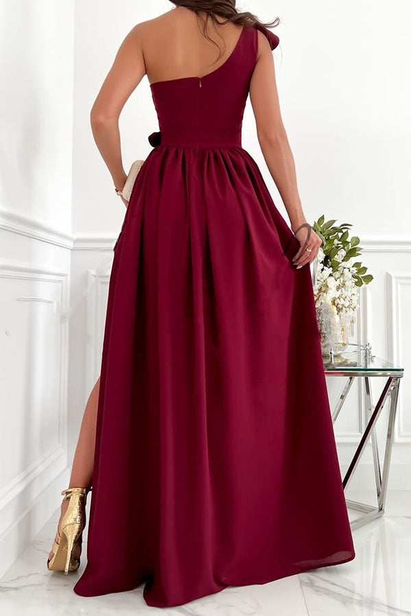 Vestido largo de fiesta Darling Muse asimétrico con volantes