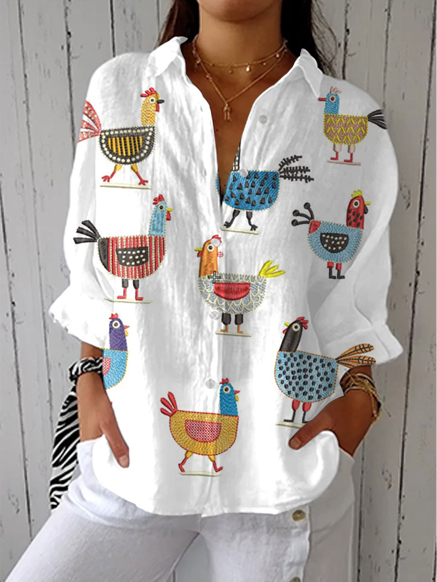Ingrid | Blusa de Gallinas Juguetonas