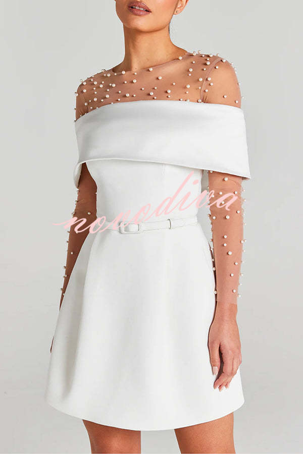 Minivestido Elegant Evening bandeau con solapa, cinturón extraíble y bolsillos