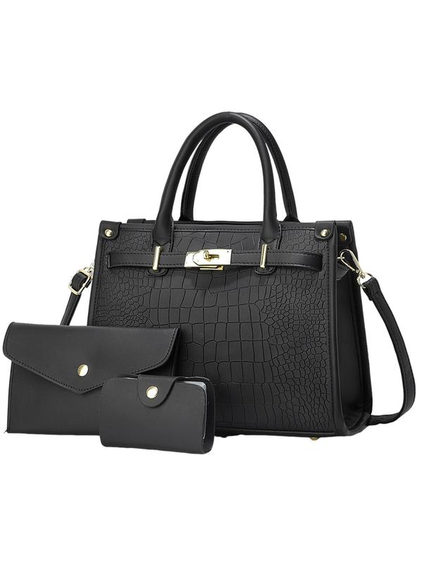 Nadine – Conjunto de bolso bandolera de gran capacidad grabado tipo cocodrilo