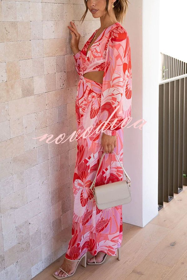 Mono de fiesta Vistas Inspiradoras con calados florales en la cintura y bolsillos