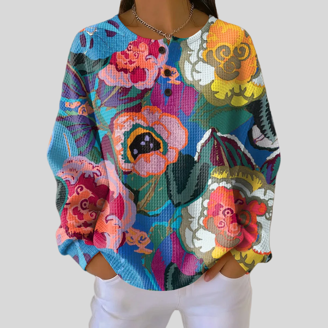 Rita | Jersey de Gofre con Flores
