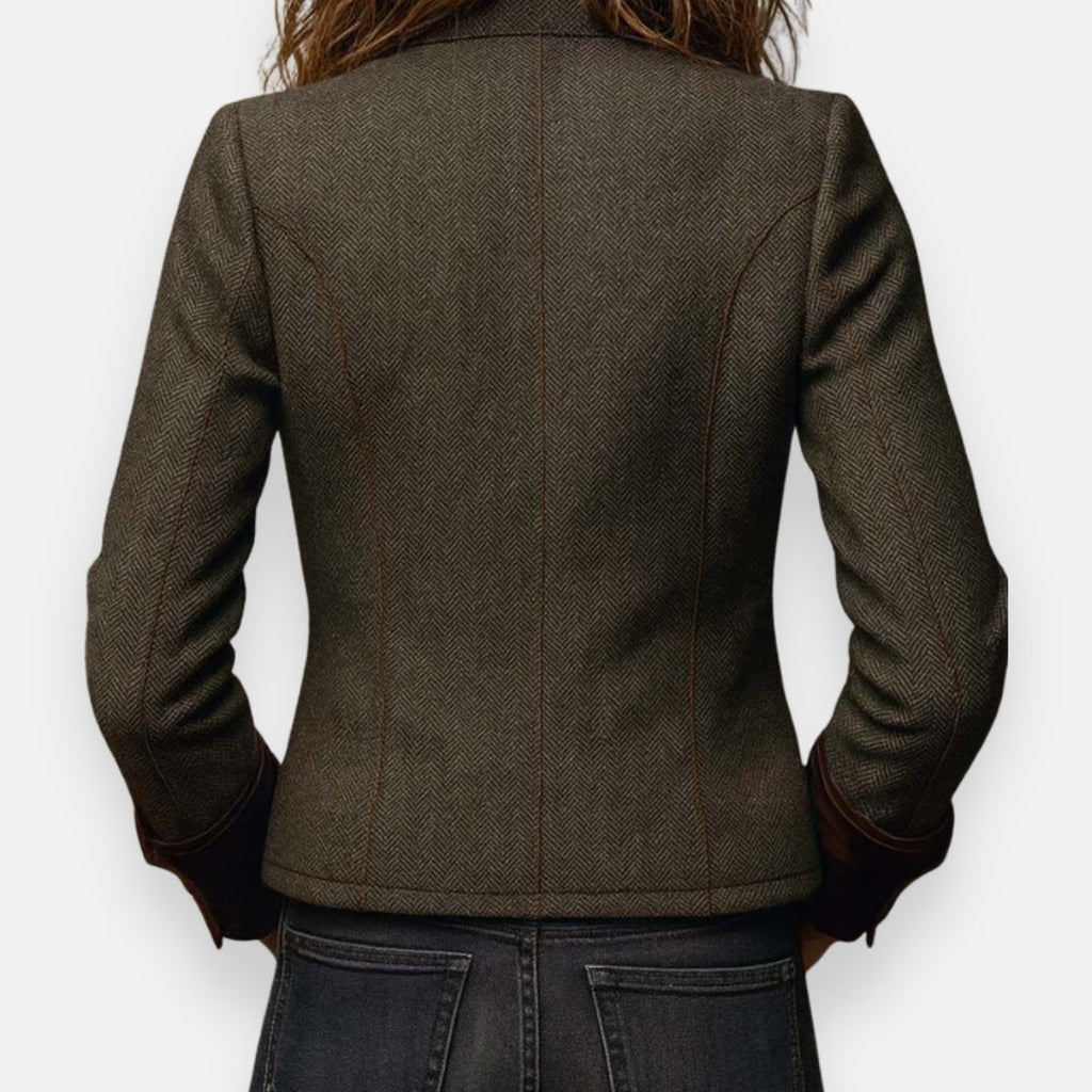 Eleanor - Chaqueta de tweed con detalles de terciopelo