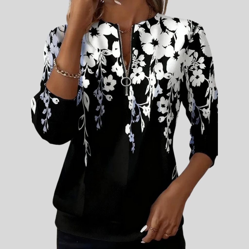 Crimson™ | Sudadera con Cremallera y Estampado Floral