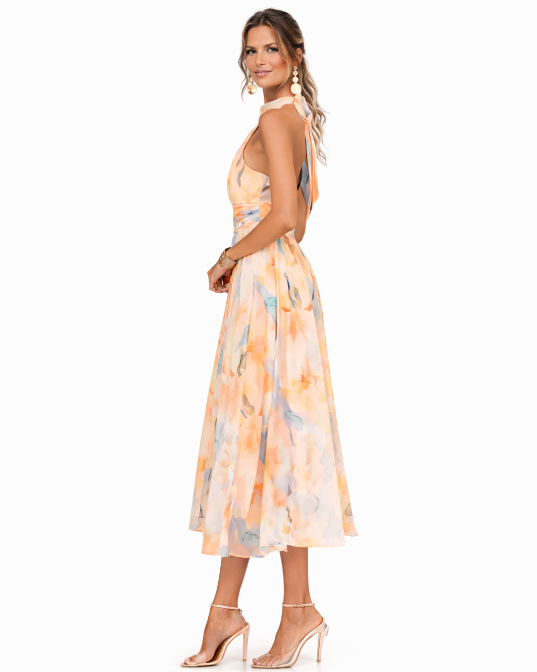 Aurora™ | Vestido Maxi Halter en Acuarela