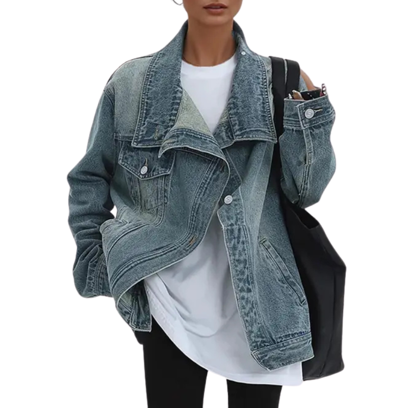 Camille – Chaqueta Asimétrica de Botones Street Style