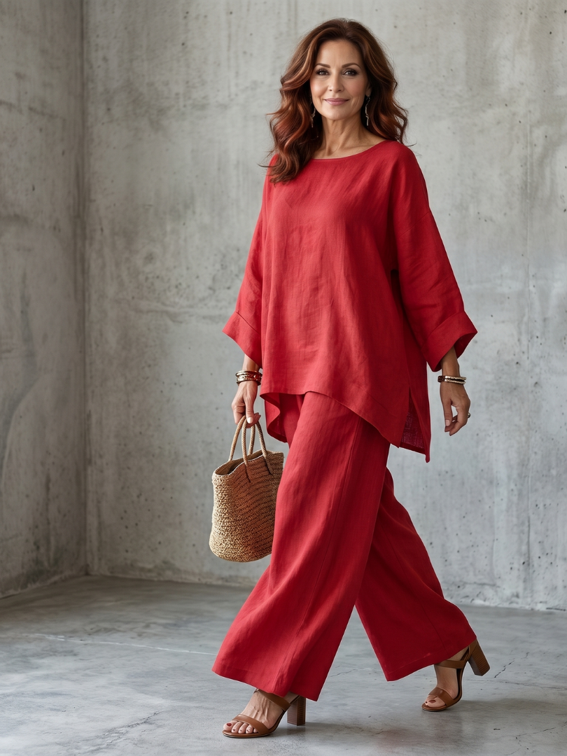 Prue | Conjunto de túnica oversize y pantalón de pierna ancha