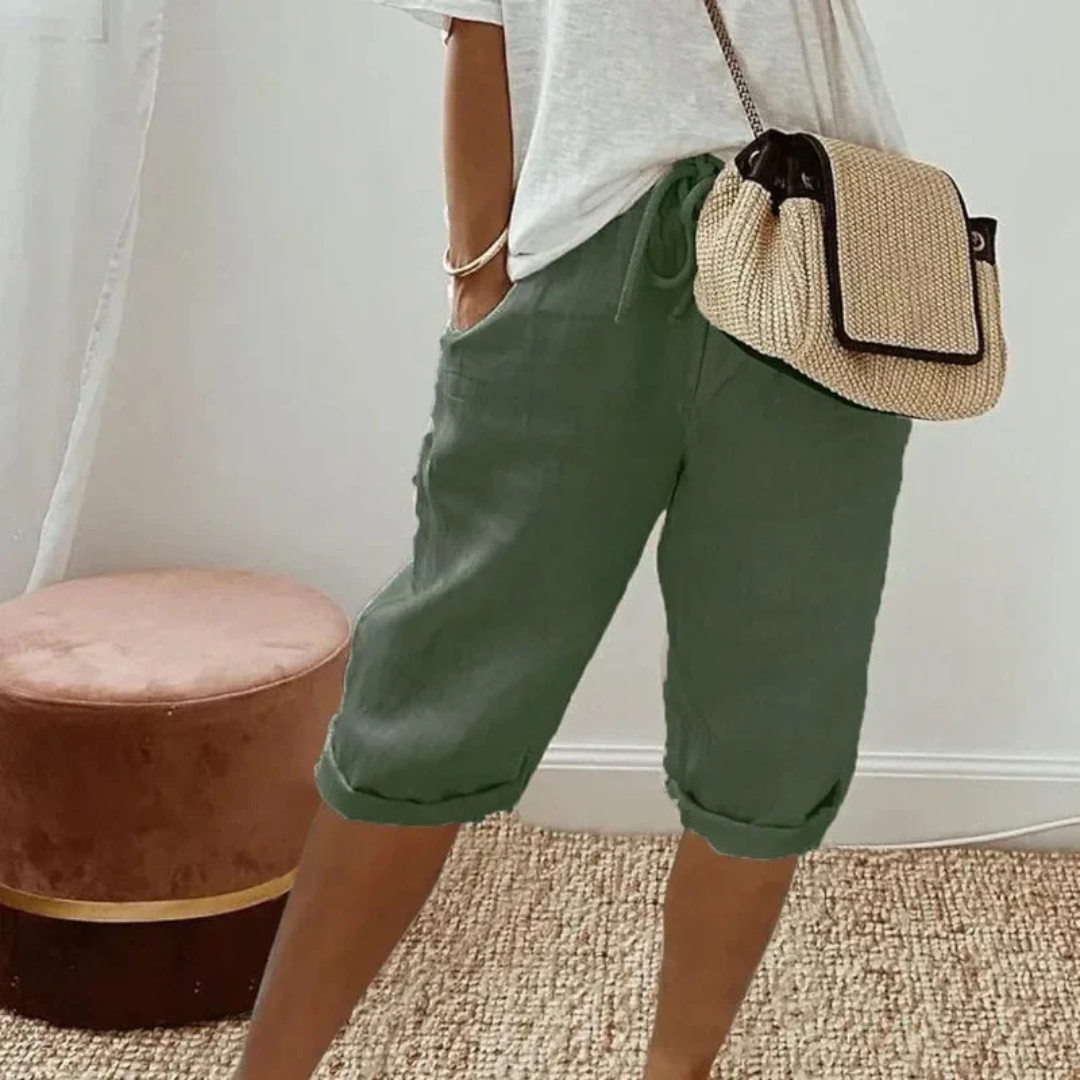 Fenley | Short Capri de Lino con Cordón