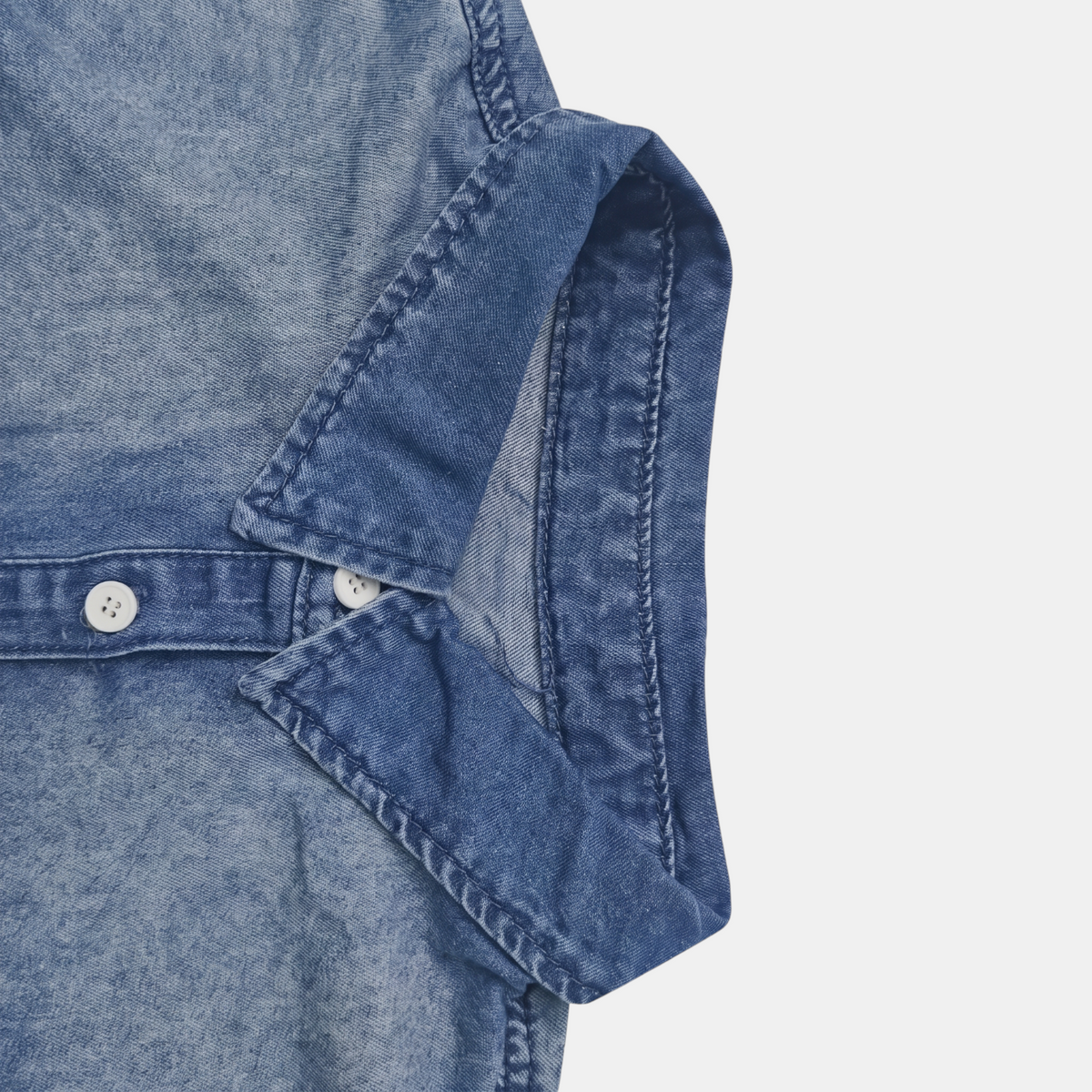 Mono Vaquero Lavado de Pierna Ancha con Botones para Mujer