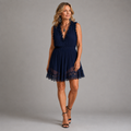 Gandía™ | Vestido Mini Elegante en Azul Marino