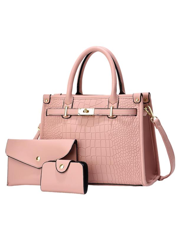 Nadine – Conjunto de bolso bandolera de gran capacidad grabado tipo cocodrilo