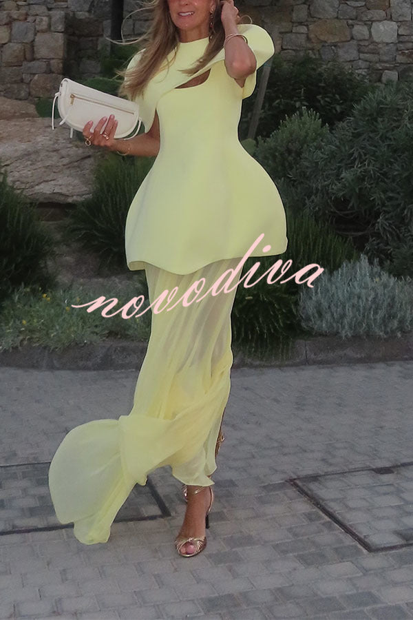 Conjunto de dos piezas Celeste con capa superpuesta