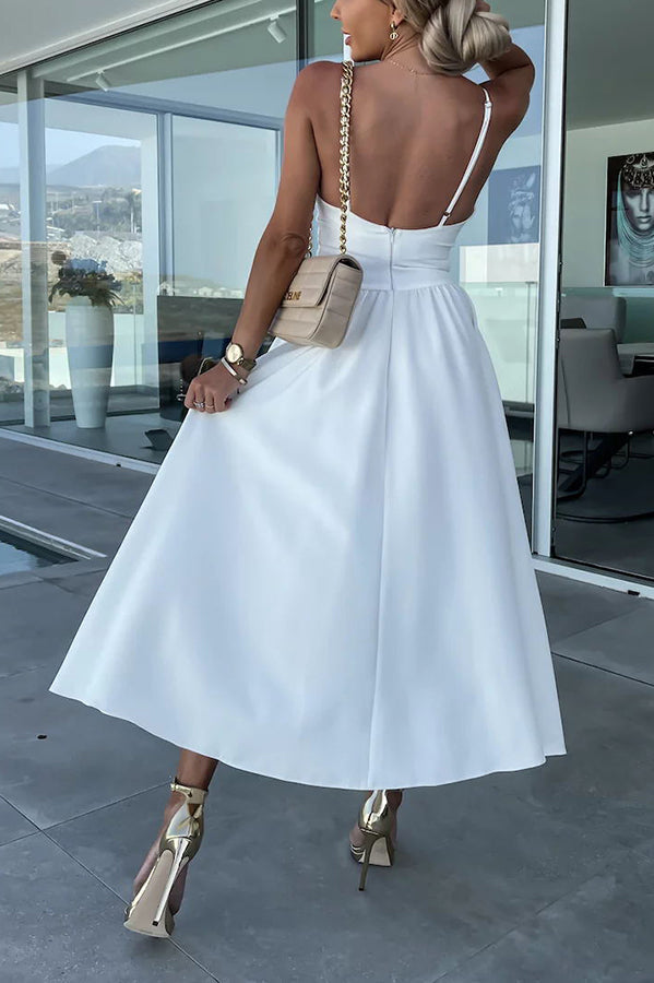 Vestido midi Florida Keys Cutie con bolsillos, aberturas y abertura en la falda