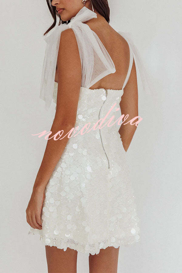 Minivestido de lentejuelas Celeste Glamour