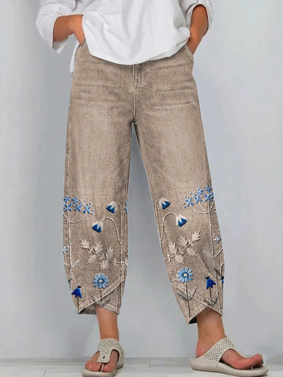 Aven | Pantalón informal bordado