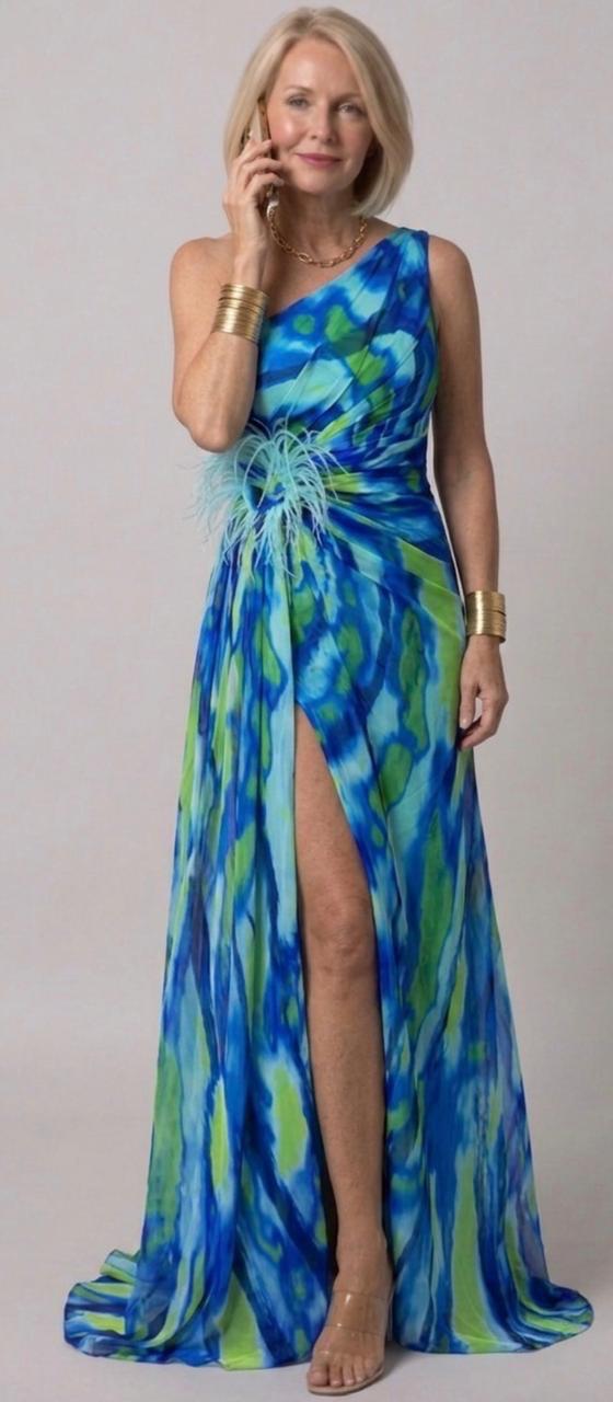 Celia | Vestido de Noche Drapeado de un Hombro