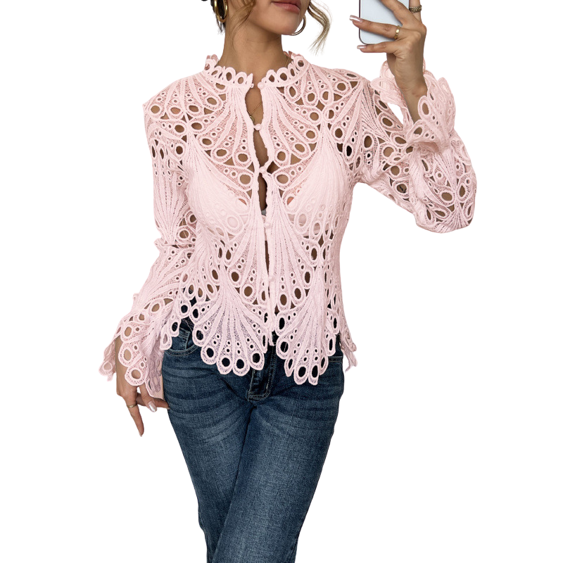 Melody – Blusa Moderna con Detalle Calado