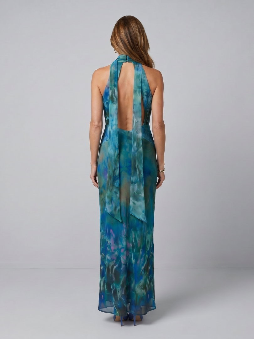 Willa | Vestido Maxi Halter con Ojal