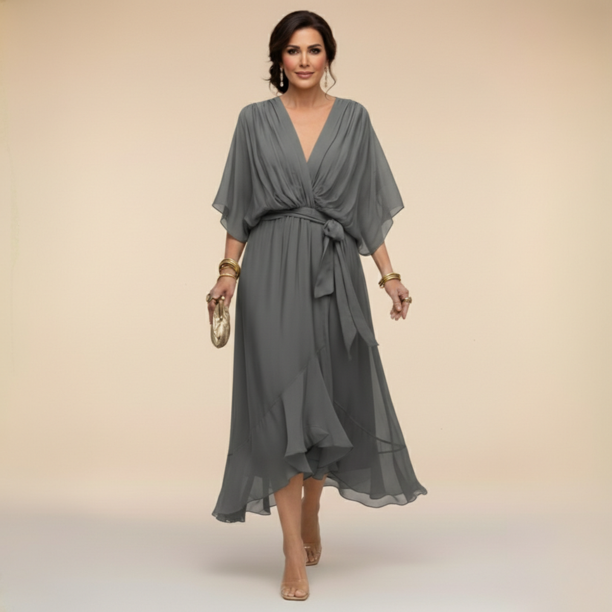 Verity | Vestido midi con escote en V