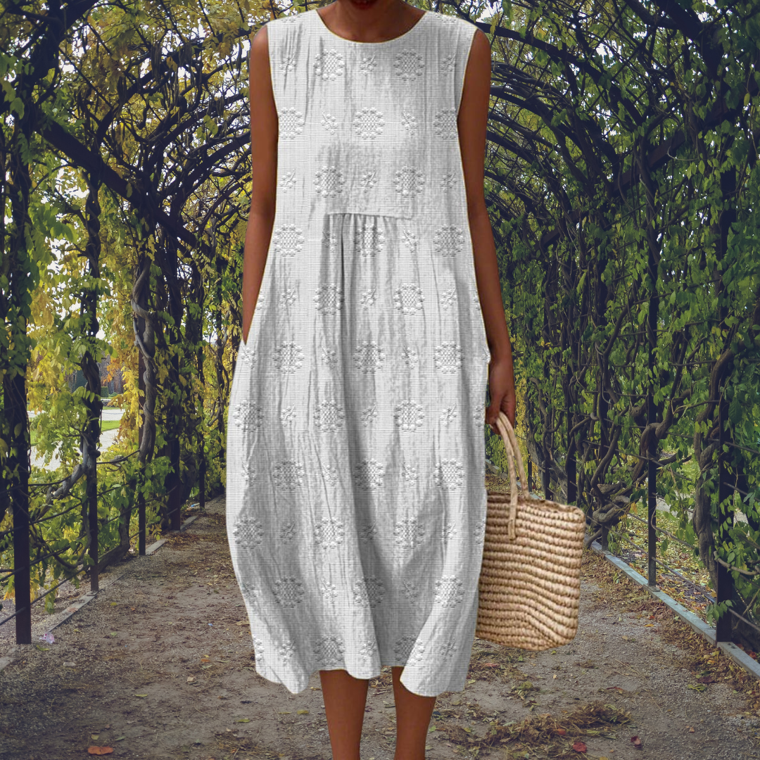 Aikaterini | Vestido Elegante Sin Mangas con Bolsillos