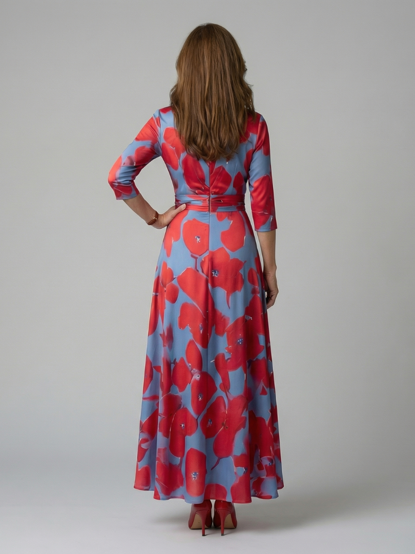 Morwenna | Vestido largo cruzado floral