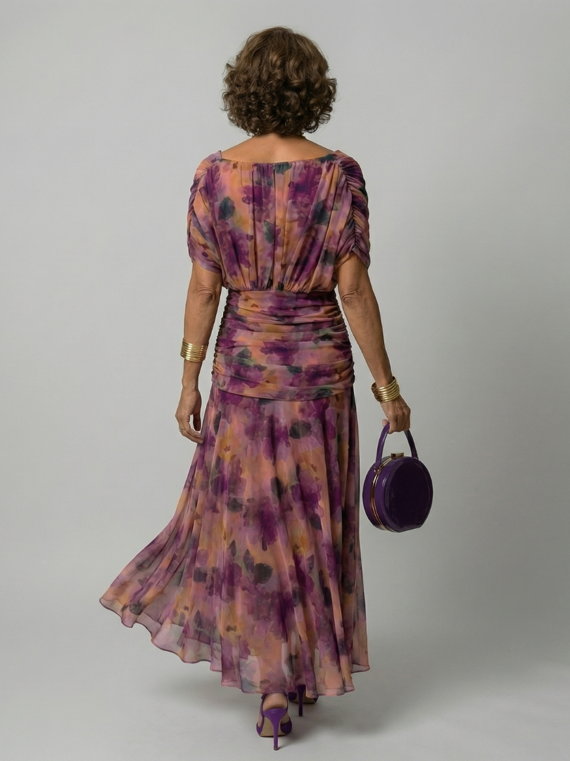 Calen | Vestido Midi Fluido de Hombros Descubiertos