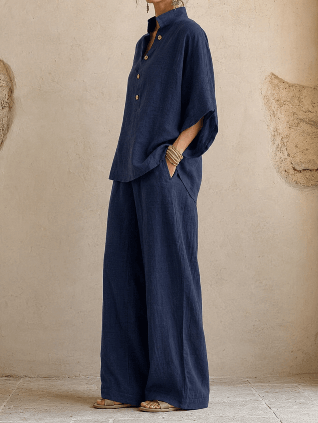 Maribel | Mangas murciélago y pantalón de pierna ancha