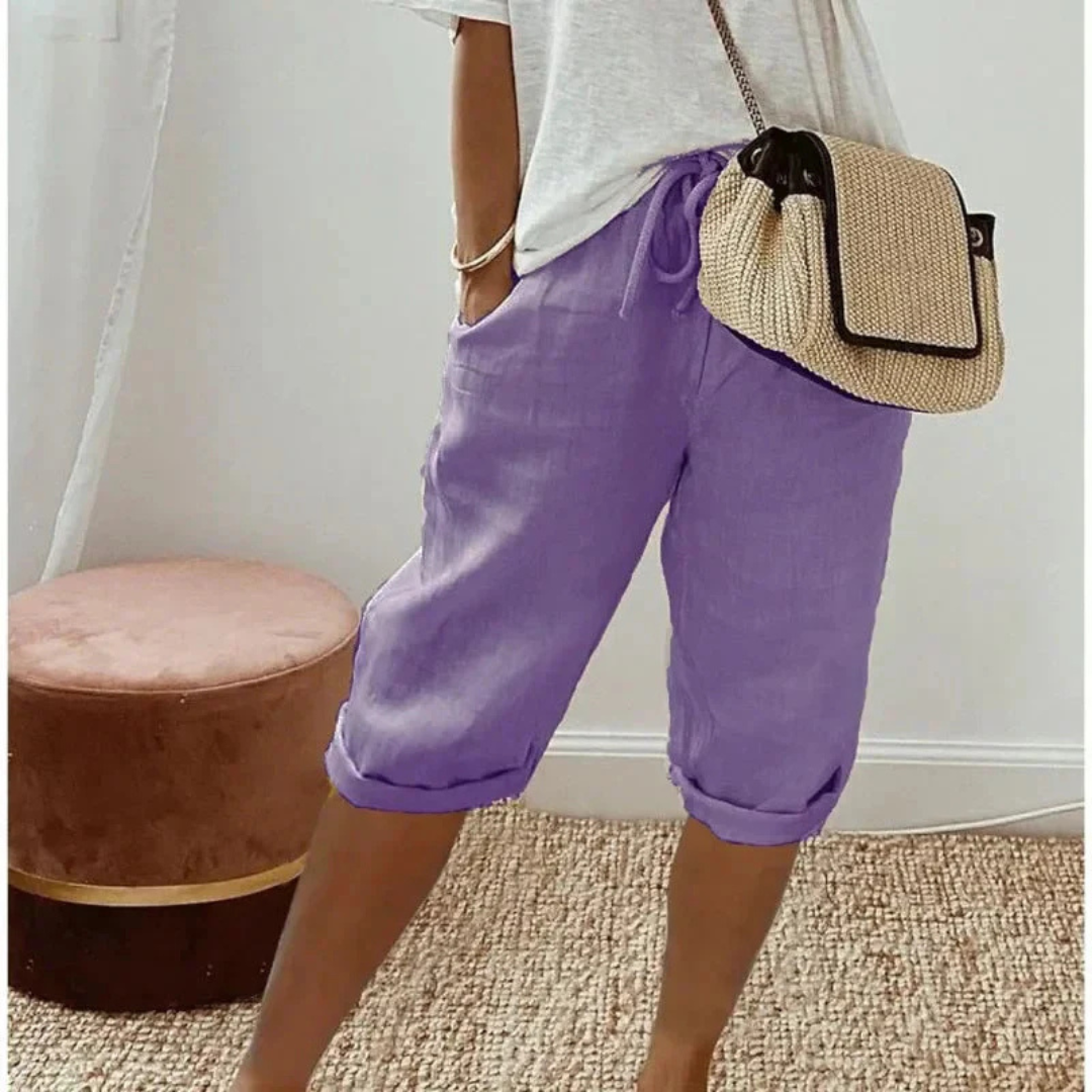 Fenley | Short Capri de Lino con Cordón