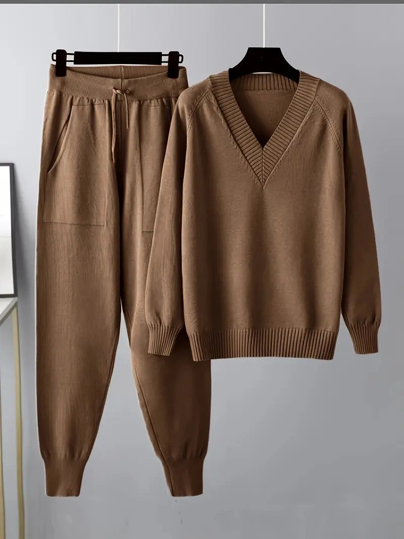 Conjunto de punto relajado para estar por casa
