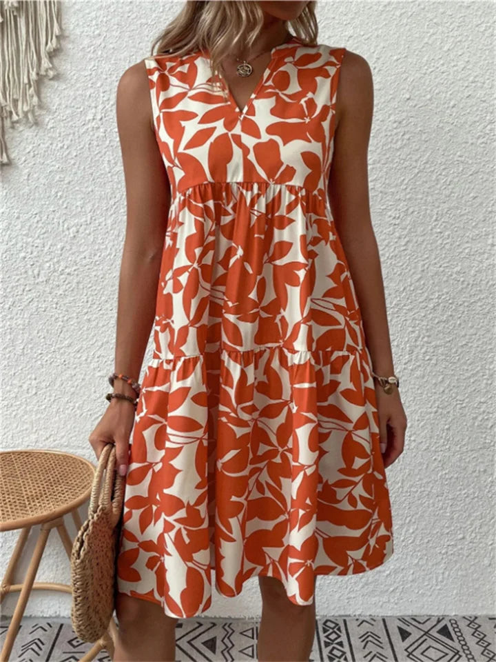 Gemma | Vestido Botánico Escalonado Sin Mangas