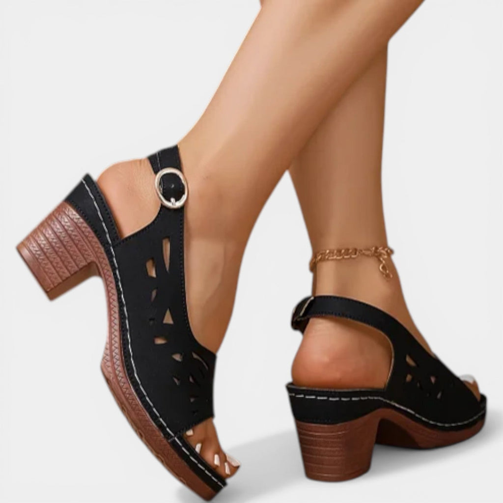 Dina | Sandalias ortopédicas de tacón con muelle