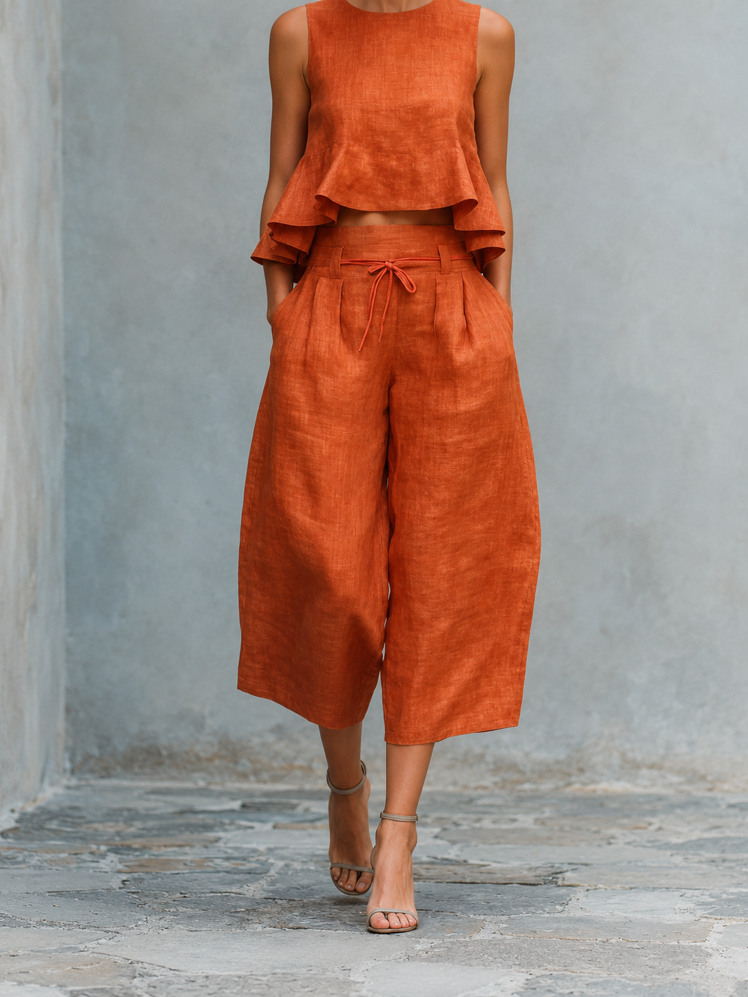 Conjunto de Dos Piezas Freya para Mujer con Bajo de Volante