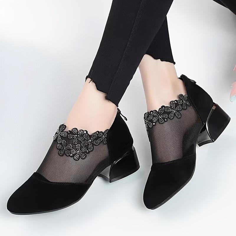 Zapatos de tacón Aurora, elegantes y de malla transpirable
