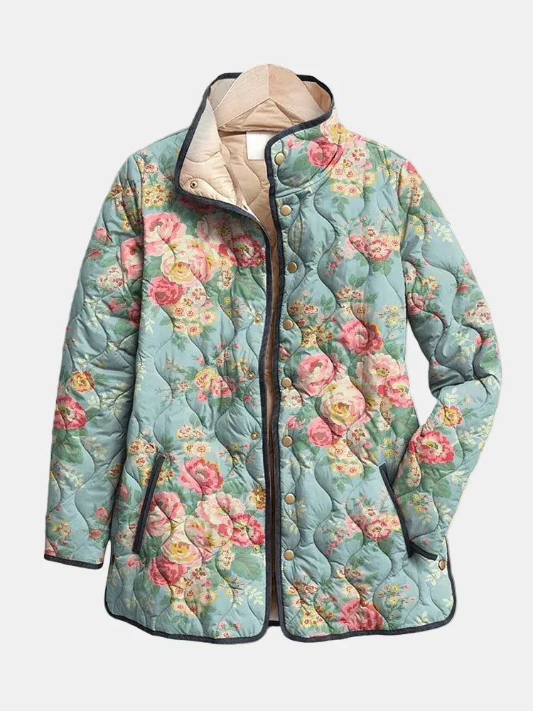 Elara | Chaqueta Acolchada con Estampado Floral