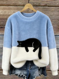 Aileen™ | Jersey Oversize Elegante con Estampado de Gatos