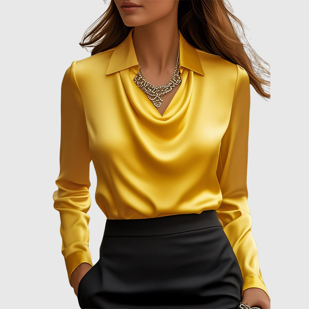 Brooklyn - Blusa con Cuello Drapeado