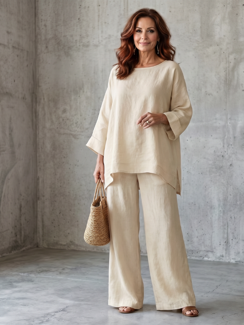 Prue | Conjunto de túnica oversize y pantalón de pierna ancha