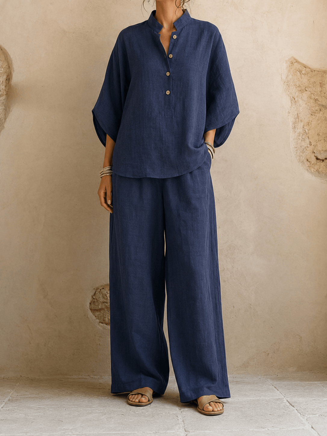 Maribel | Mangas murciélago y pantalón de pierna ancha